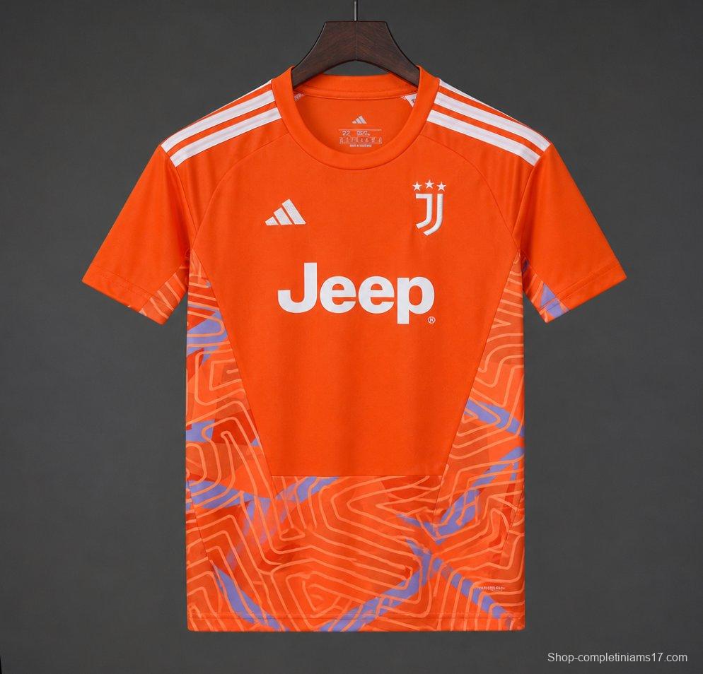 26/27 Juventus Orange with Abstract Maze Pattern Goalkeeper Jersey Set