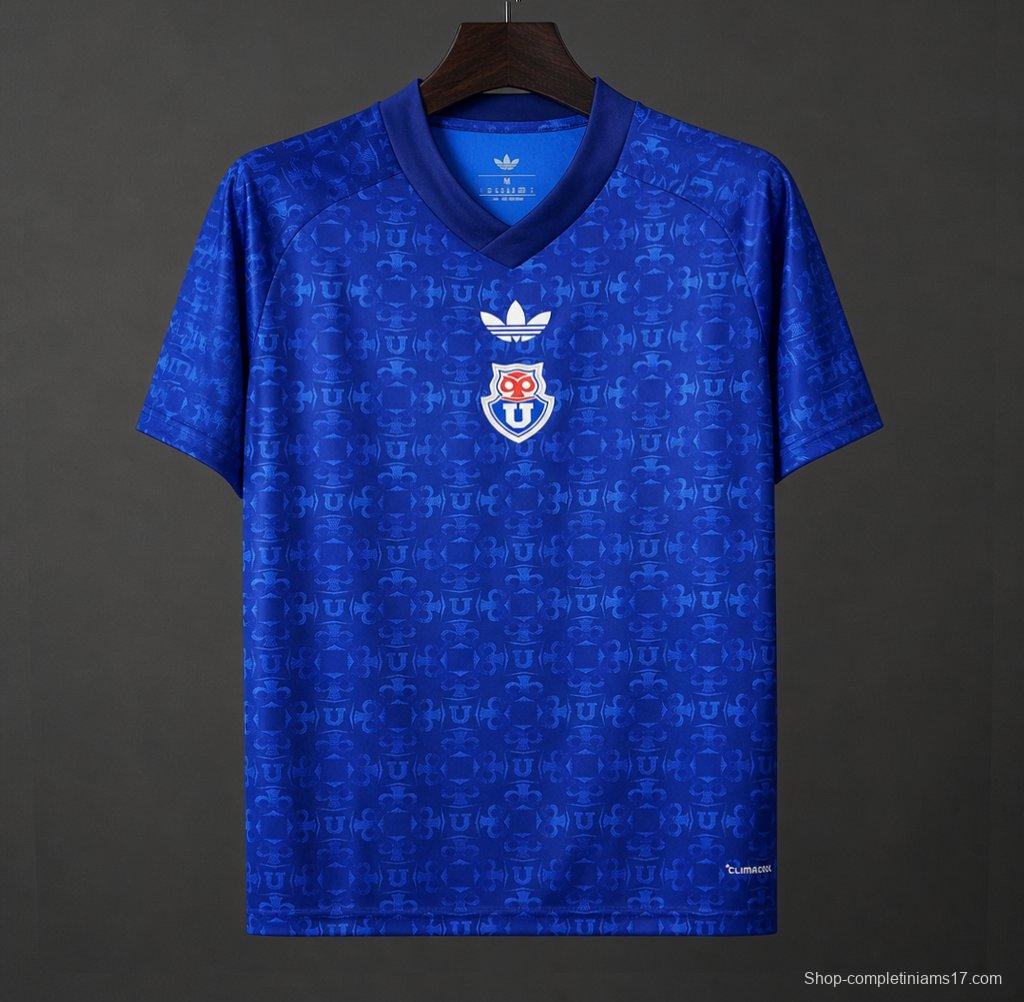 26/27 Club Universidad de Chile Blue with Monogram Pattern Home Jersey