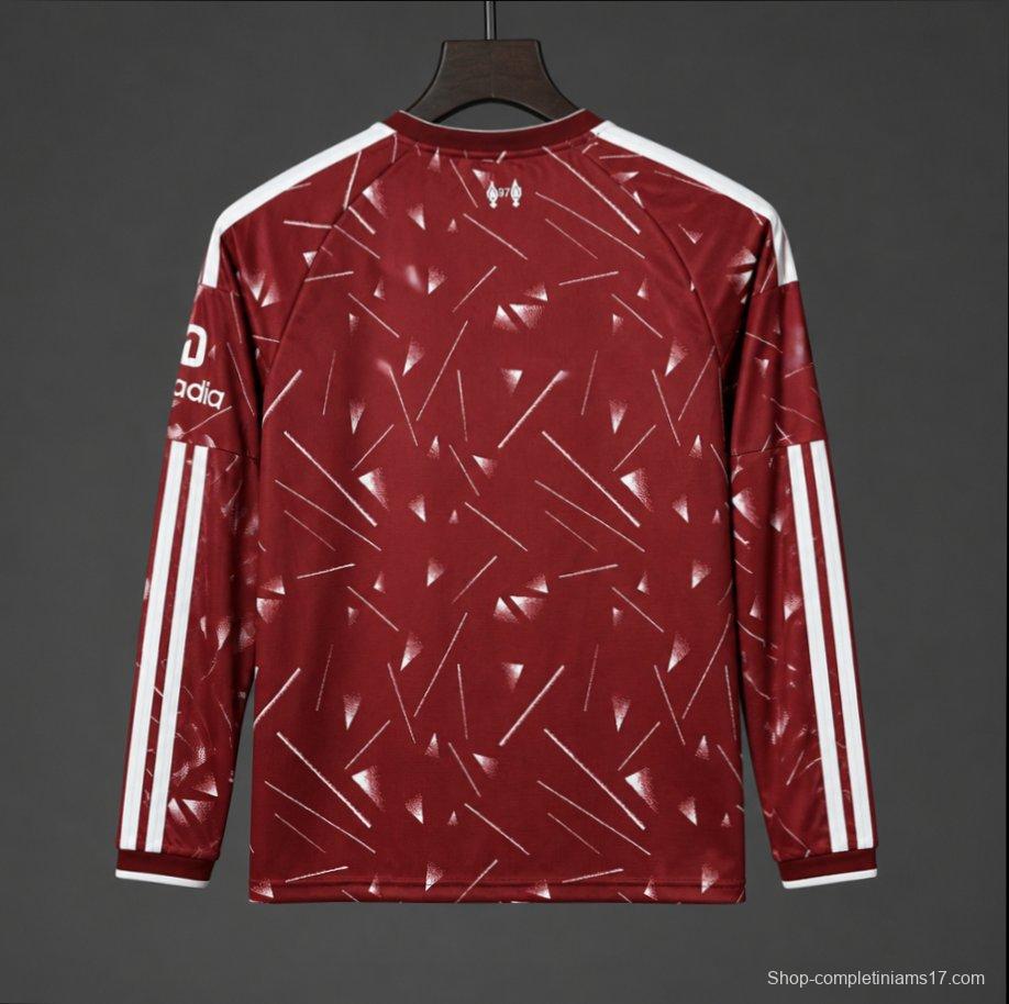 26/27 Liverpool Red with Triangle Pattern Long Sleeve Home Jersey