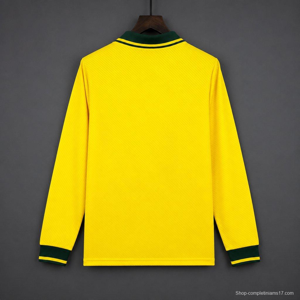 Retro 1994 Brazil Home Long Sleeve Yellow Jersey