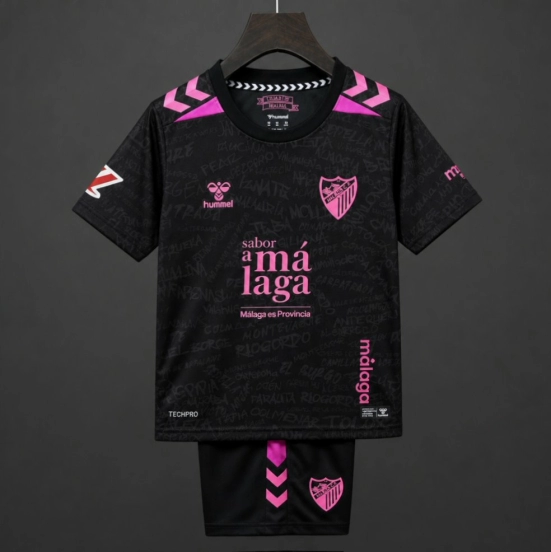 26/27 Kids Málaga CF Away Black/Pink Jersey