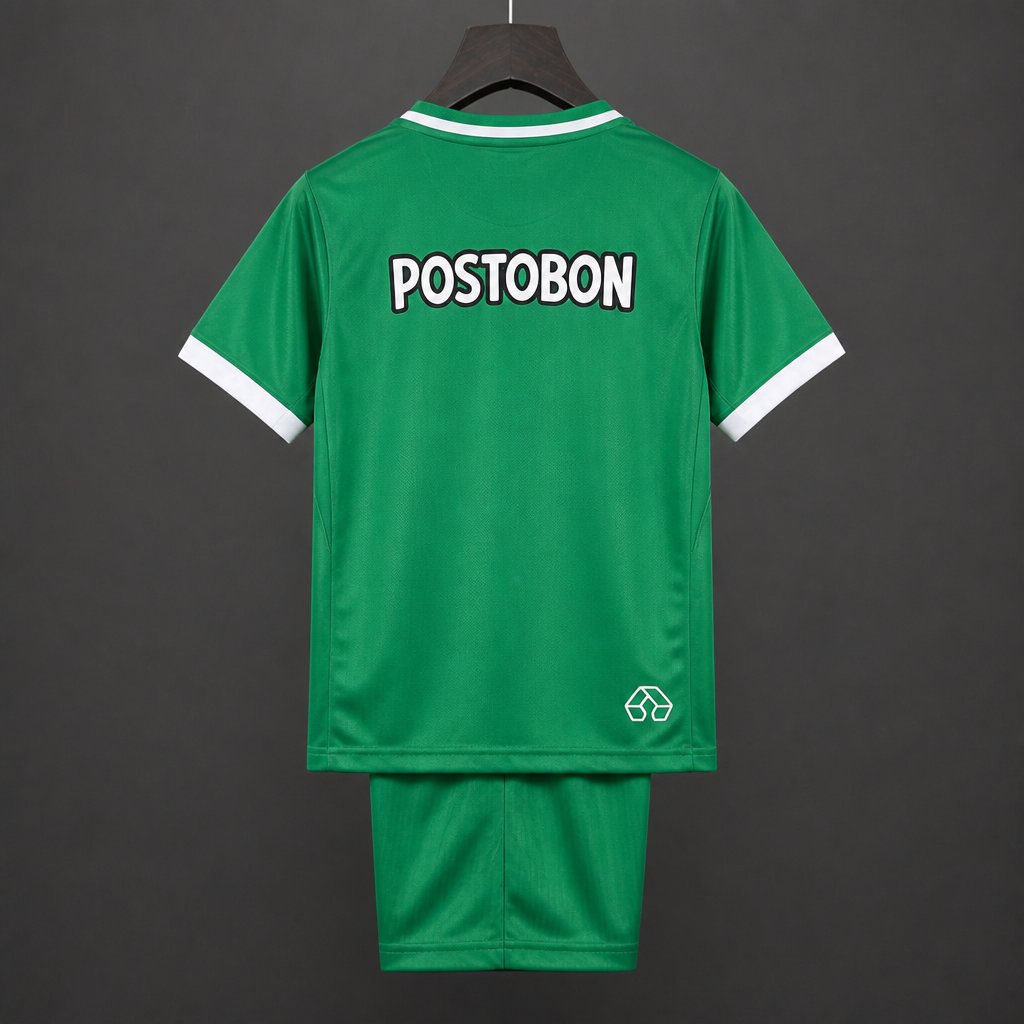26/27 Kids  Atletico Nacional Home Green Stripes Kits Jersey