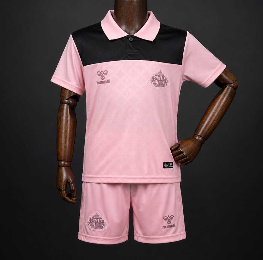 26/27 Kids Sunderland AFC Pink with Black Jersey Kit